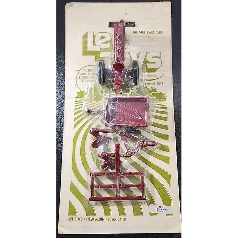 1970s Lee Farm Toys Tractor‎ Wagon, Plow, And Harrow New In Package 1712